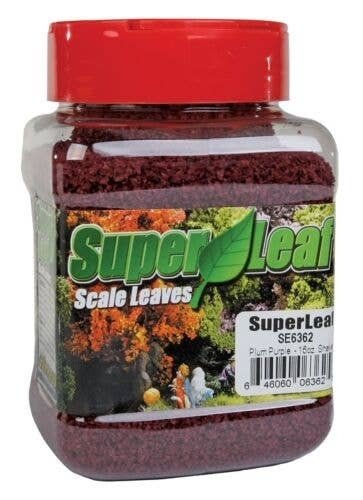 SuperLeaf Scale Model Leaf Flake 16oz Shaker -- Purple Plum, All Scales, Scenic Express 6362