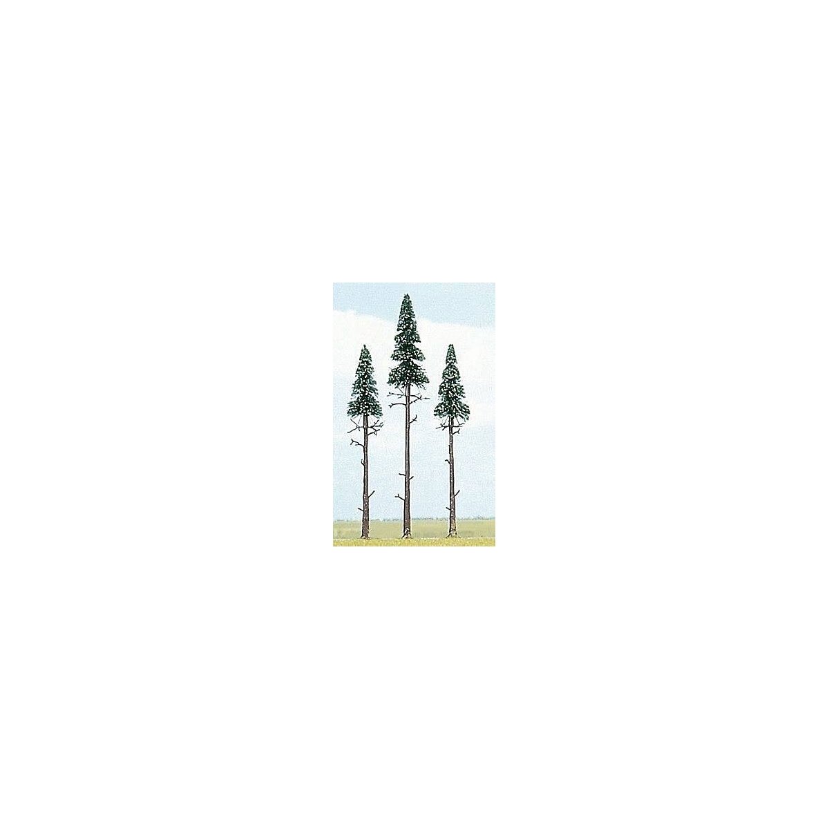 Pine Trees -- 5-1/8 x 6-11/16′ 13 - 17cm pkg(3), All Scales, Busch Gmbh & Co Kg 6118