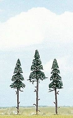 Spruce Trees -- 3-15/16 x 4-1/2′ 10 - 11.5cm pkg(3), All Scales, Busch Gmbh & Co Kg 6114