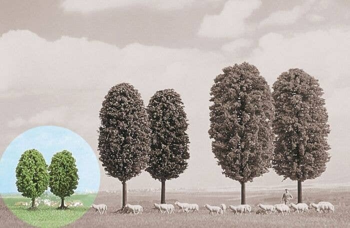 Deciduous Trees -- 2-3/16′ 5.5cm Tall pkg(2), All Scales, Busch Gmbh & Co Kg 6227