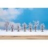 Winter Deciduous Trees w/Snow -- 3-1/8 TO 3-15/16′ 7.9 to 10cm pkg(7), HO, Noch Gmbh & Co 25075
