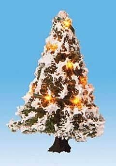 Snow-Covered Christmas Tree with 10 LEDs -- 2′ 5cm Tall, All Scales, Noch Gmbh & Co 22110
