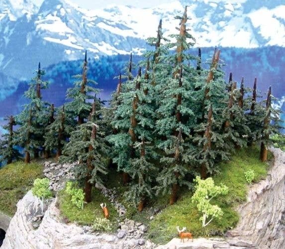 Lodgepole Pine Trees -- 10 to 12′ 25.4 to 27.9cm pkg(2), All Scales, Grand Central Scenery T38