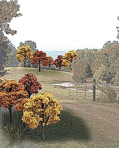 Fall Colors Deciduous Tree Pack - Ready Made Trees(TM) -- 2 to 3′ 5.1 to 7.6cm pkg(23), All Scales, Woodland Scenics 1576