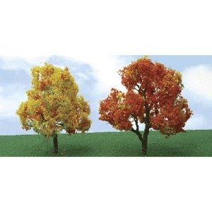 Deciduous Autumn Trees - Pro Elite -- 2 - 2-1/4′ 5.1 - 5.7cm pkg(4), N, JTT Miniature Tree 92219
