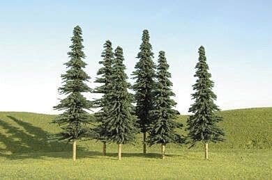 SceneScapes(TM) Layout-Ready Trees -- Spruce Trees 8-10′ pkg(3), O, Bachmann Industries 32204