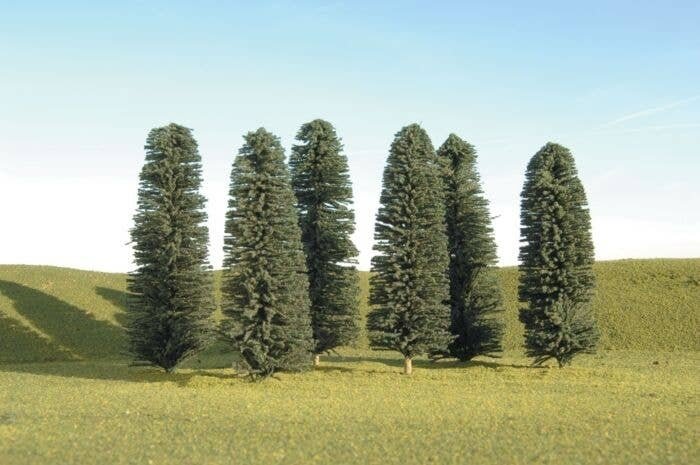 Cedar Trees - SceneScapes(TM) -- 5 to 6′ 12.7 to 15.2cm pkg(6), HO, Bachmann Industries 32005