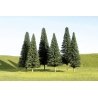 SceneScapes(TM) Layout-Ready Trees -- Pine Trees - 3 to 4′ 7.6 to 10.2cm pkg(9), N, Bachmann Industries 32101
