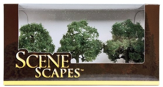 Oak Trees - SceneScapes(TM) -- 3 - 3-1/2′ 7.6 - 8.9cm pkg(3), HO, Bachmann Industries 32013
