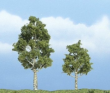 Ready Made Premium Trees(TM) - Deciduous -- Aspen - 1 Each: 2-1/4 & 2-3/4′ 5.7 & 7cm, All Scales, Woodland Scenics 1612