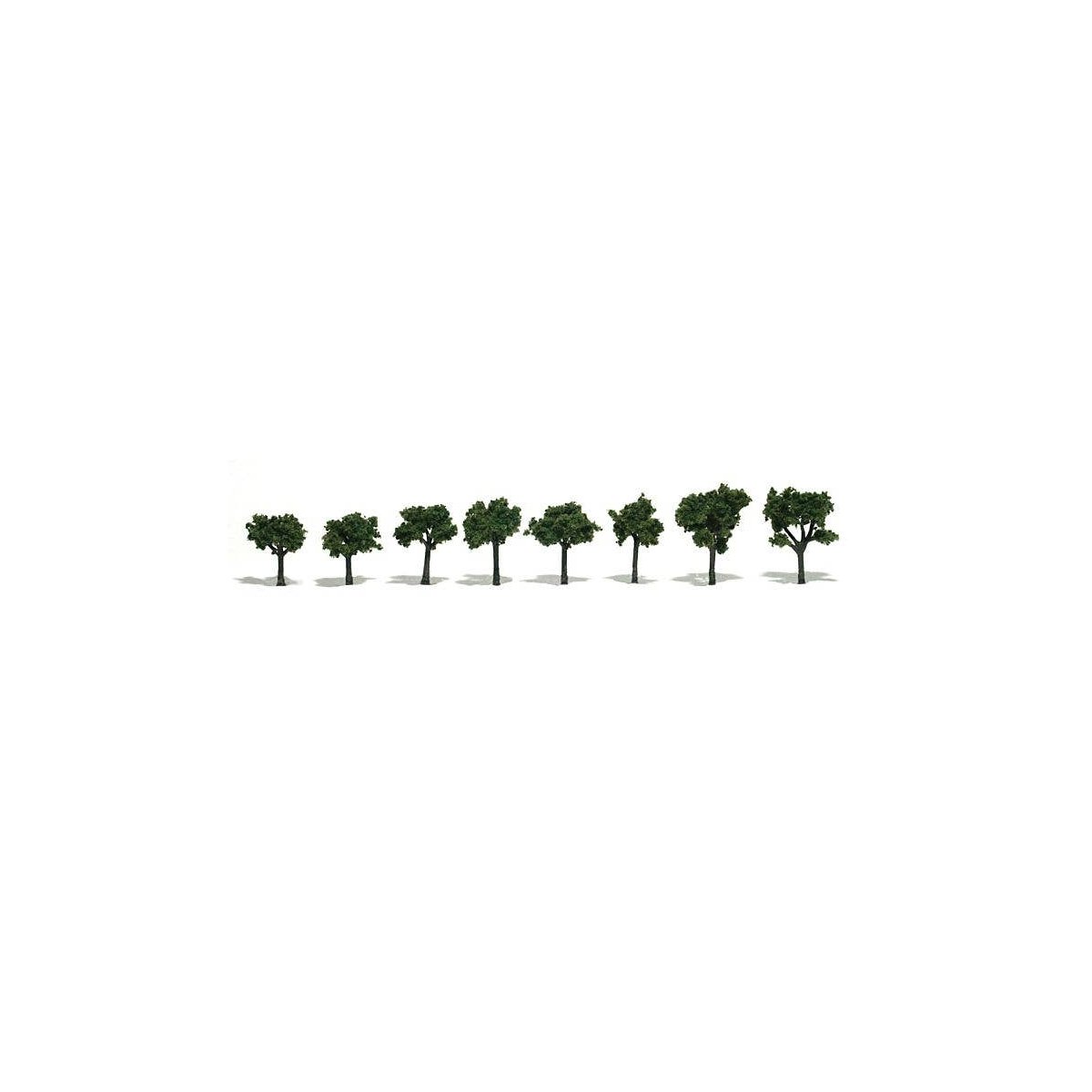 Deciduous Trees - Realistic Trees -- Medium Green 3/4 to 1-1/4′ 1.9 to 3.2cm pkg(8), All Scales, Woodland Scenics 1501