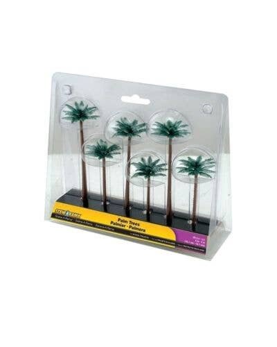 Scene-A-Rama(TM) Diorama Trees -- Palm Trees pkg(6) - 4 to 5′ 10.2 to 12.7cm, HO, Woodland Scenics 4152