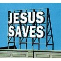 Laser-Cut Wood Billboard Kits - Large for HO, S & O -- Jesus Saves 3-1/2 x 2-1/2′ 8.7 x 6.2cm, All Scales, Blair Line 2507