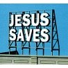 Laser-Cut Wood Billboard Kits - Large for HO, S & O -- Jesus Saves 3-1/2 x 2-1/2′ 8.7 x 6.2cm, All Scales, Blair Line 2507