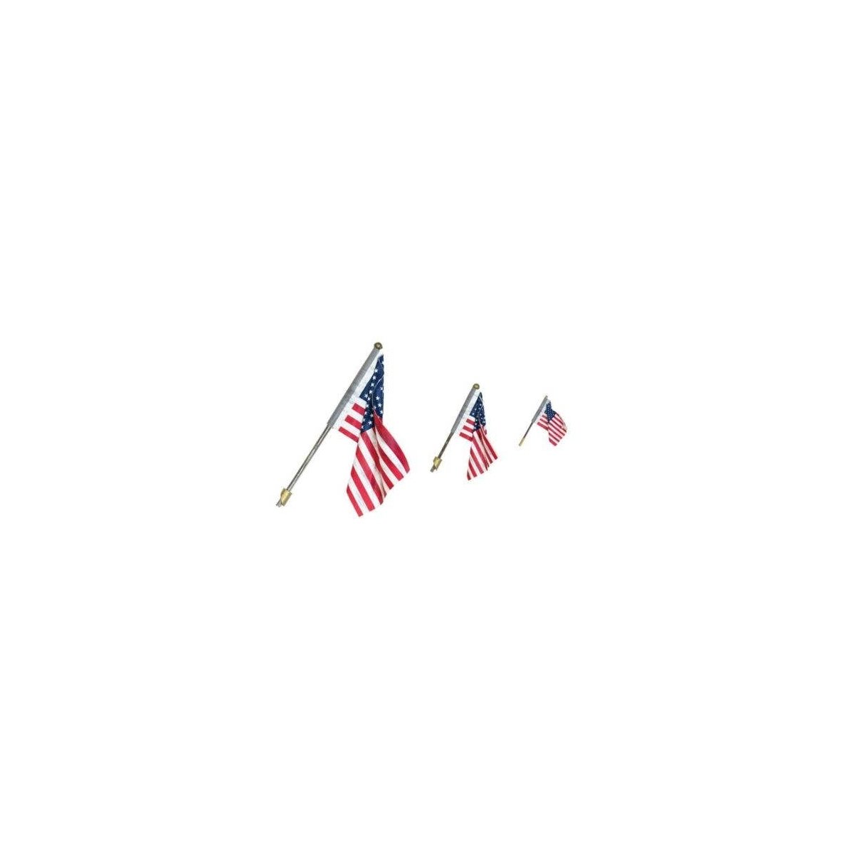Wall-Mount US Flags - Just Plug Value Pack -- 1 Large, 2 Medium, 1 Small & Light Hub, All Scales, Woodland Scenics 5924