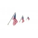 Wall-Mount US Flags - Just Plug Value Pack -- 1 Large, 2 Medium, 1 Small & Light Hub, All Scales, Woodland Scenics 5924
