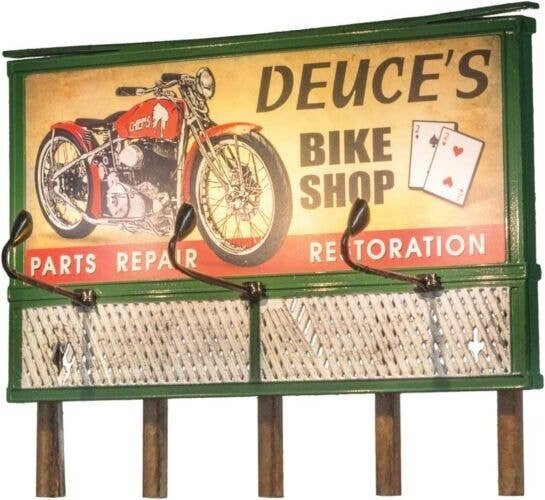 Lighted Billboard - Just Plug(R) -- Deuce′s Parts and Repair, HO, Woodland Scenics 5792