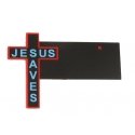Animated Neon Side-Mount Double-Sided Building Sign -- Jesus Saves Cross Small for HO/N , All Scales, Micro Structures 9072