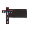 Animated Neon Side-Mount Double-Sided Building Sign -- Jesus Saves Cross Small for HO/N , All Scales, Micro Structures 9072