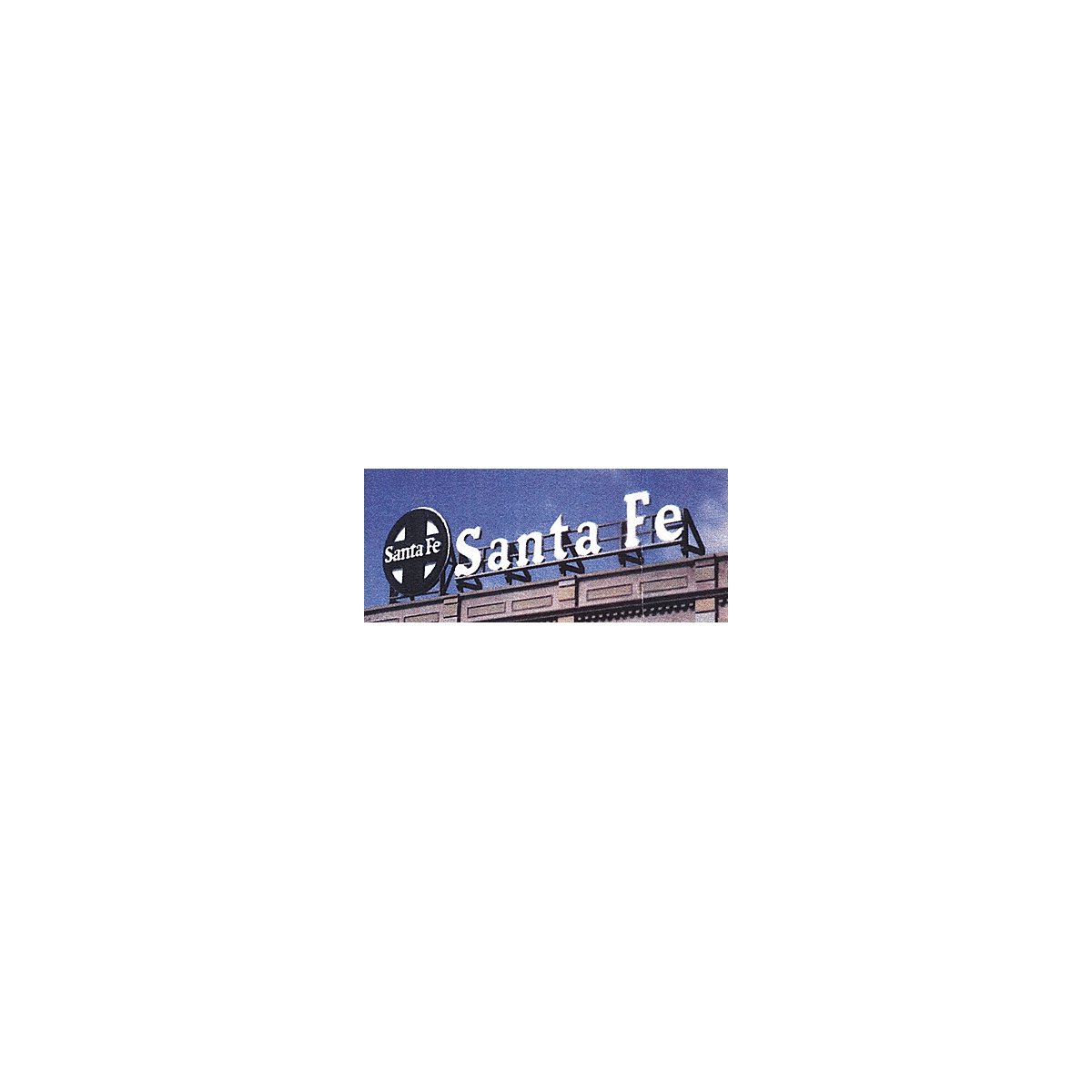 Laser-Cut Wood Billboard Kits - Large for HO, S & O -- Santa Fe - Round Herald & Name (2 Kits), All Scales, Blair Line 2511