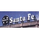 Laser-Cut Wood Billboard Kits - Large for HO, S & O -- Santa Fe - Round Herald & Name (2 Kits), All Scales, Blair Line 2511