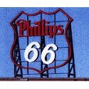 Laser-Cut Wood Billboard Kits - Large for HO, S & O -- Phillips 66 3` Wide x 3-1/2` Tall 7.5 , All Scales, Blair Line 2504