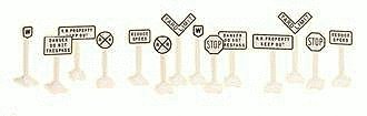 Railroad Signs -- Assorted pkg(14), O, Lionel 662180
