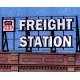 Laser-Cut Wood Billboards - Small for Z, N & HO -- Freight Station w/30 Railroad Heralds 2-1/2, All Scales, Blair Line 1503