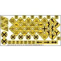 Highway Signs -- Warning 2 1948-Present (black, yellow), HO, Blair Line 106