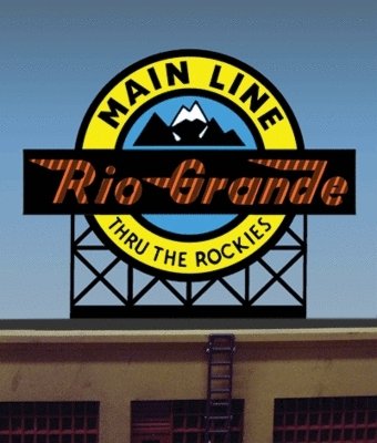 Denver & Rio Grande Western Animated Neon Billboard - Light Works USA(TM) -- Large for, All Scales, Micro Structures 880601