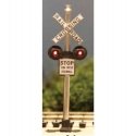 DVFLRRX101 Fiber-Lit Railroad Crossing -- With Fiber Optic, HO, Dwarvin FLRRX101