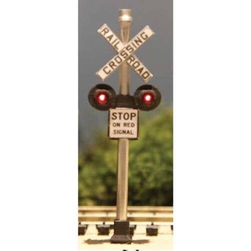 DVFLRRX101 Fiber-Lit Railroad Crossing -- With Fiber Optic, HO, Dwarvin FLRRX101