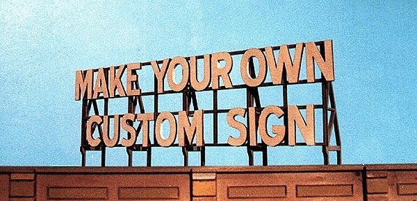 Laser-Cut Wood Billboard Kits - Large for HO, S & O -- Do-It-Yourself Custom 4-3/4 x 2′, All Scales, Blair Line 2550