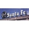 Laser-Cut Wood Billboards - Small for Z, N & HO -- Santa Fe - Round Herald & Name 3-3/4 x 1-1, All Scales, Blair Line 1511