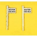 Custom Railroad Right-of-Way Signs -- Water One Mile pkg(2), HO, JL Innovative Design 836