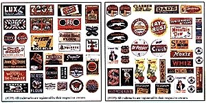 Storefront & Advertising Signs -- Porcelain Advertising Set 2, HO, Blair Line 139