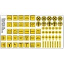 Highway Signs -- Vintage Caution 1930s-1950s (black, yellow), HO, Blair Line 144