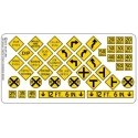 Highway Signs -- Warning 3 1948-Present (black, yellow), HO, Blair Line 107