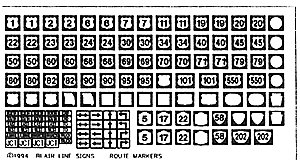 Highway Signs -- US Highway Route Markers 1950s-Present (black, white), HO, Blair Line 108