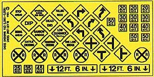 Highway Signs -- Warning 3 1948-Present (black, yellow), N, Blair Line 7