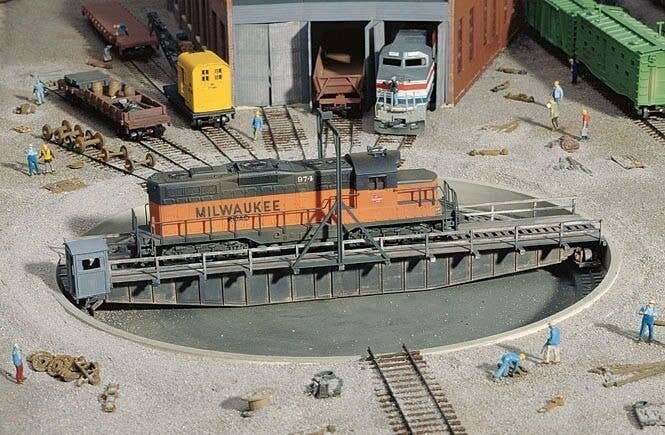 90` Turntable -- Kit - Pit Diameter: 13-3/16` 33cm Bridge Holds Loco Up To 12-3/8` 30.9c, HO, Walthers Cornerstone 3171