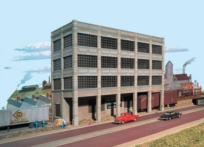 Heritage Furniture Background Building -- Kit - Back Wall 11-3/8 x 4-3/4 x 8-15/16′ 28.4 x , HO, Walthers Cornerstone 3164