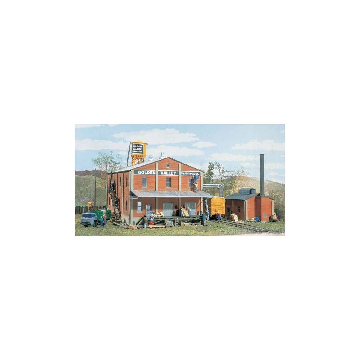 Golden Valley Canning Company -- Kit - Main Building: 10-1/2 x 8` Boiler House: 4-3/4 x 3`, HO, Walthers Cornerstone 3018