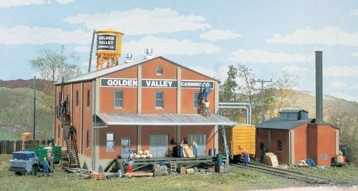 Golden Valley Canning Company -- Kit - Main Building: 10-1/2 x 8` Boiler House: 4-3/4 x 3`, HO, Walthers Cornerstone 3018