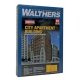 City Apartment Background Building -- Kit - 8-1/8 x 5-3/16 x 12-11/16′ 20.6 x 13.2 x 32.2cm, HO, Walthers Cornerstone 3770