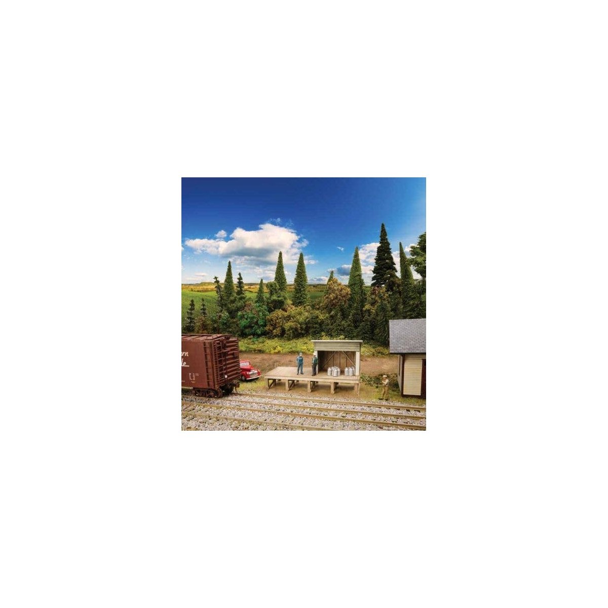 Milk Platform -- Kit - 3-7/16 x 1-1/2 x 1-7/8′ 8.73 x 3.81 x 4.76cm, HO, Walthers Cornerstone 4062