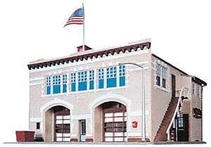 Hampden Fire Engine House 46 -- Kit - 6-1/4 x 8-3/8′ 15.9 x 21.3cm, HO, Life-Like Products 1390