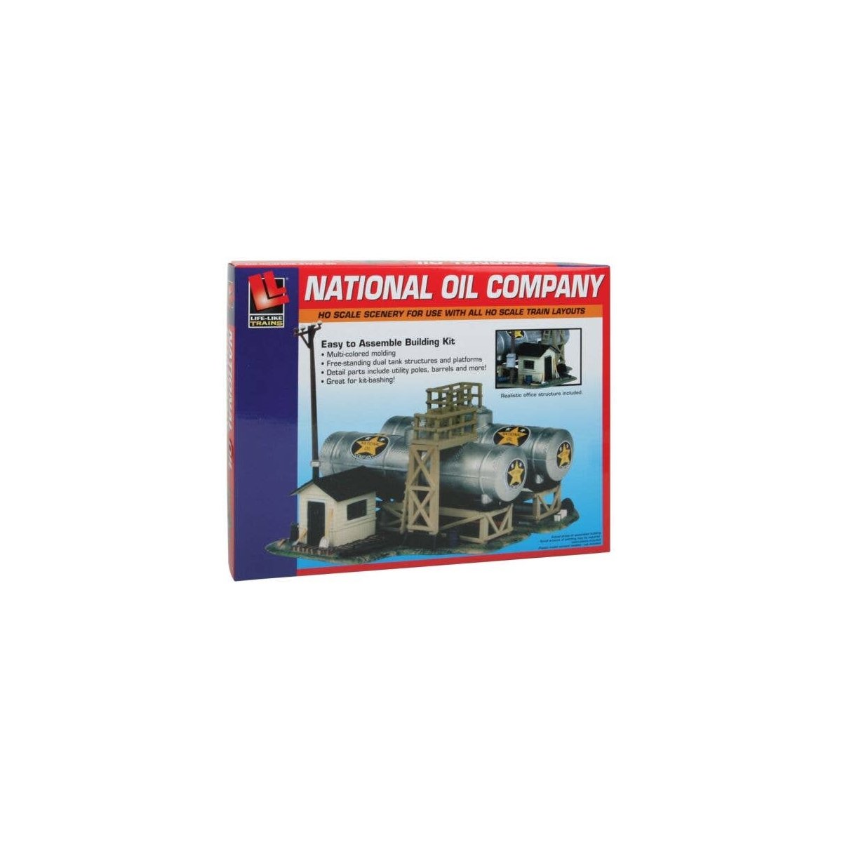 National Oil Co. -- Kit - 5-1/2 x 4-1/2 x 2-3/4′ 13.7 x 11.2 x 6.8cm, HO, Life-Like Products 1331