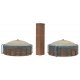 Brick Kilns 2-Pack -- Kit - Each 4-7/8 x 2-7/32′ 12.4 x 5.6cm, HO, Walthers Cornerstone 4100