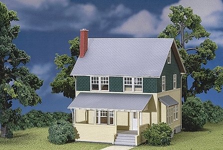 Kate`s Colonial Home -- Kit - 4-1/4 x 5-5/8 x 5-1/8` 10.6 x 14 x 12.8cm, HO, Atlas Model Railroad Co. 711
